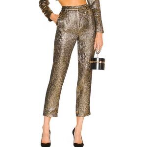 NWT REVOLVE X MICHAEL COSTELLO "WAVERLY PANT IN BLACK + GOLD" - XXS